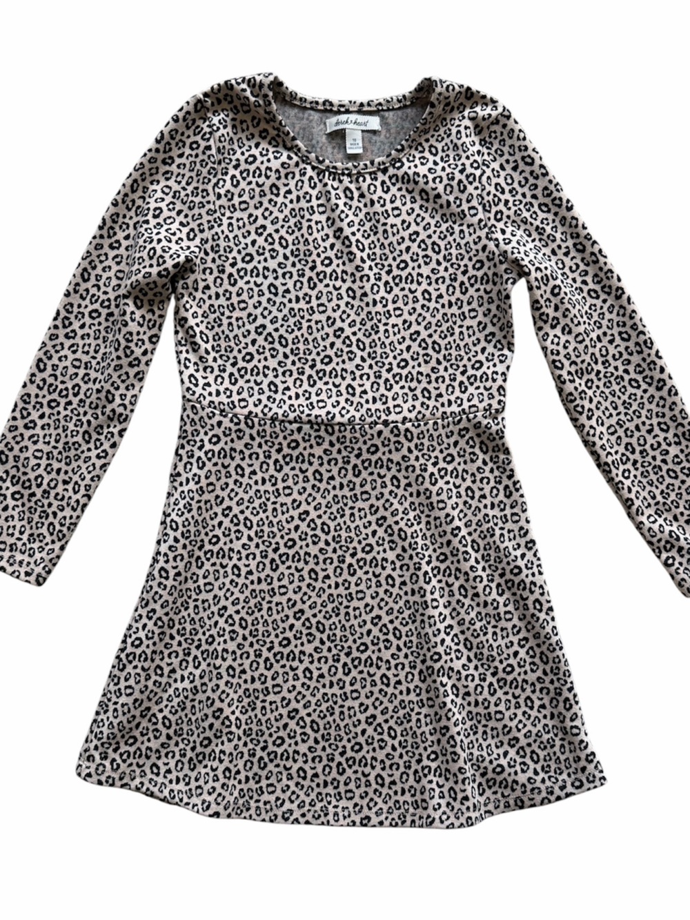 DEREK HEART Leopard Print Long Sleeve Dress